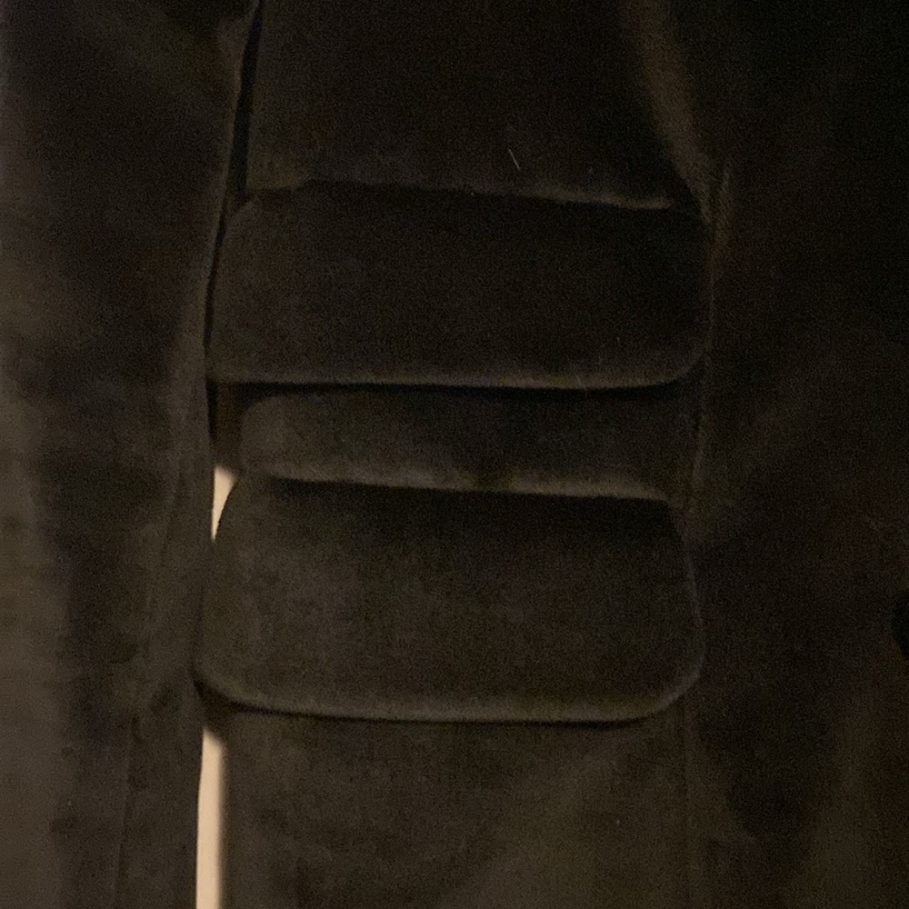 LaRok Black Velvet Jacket with Lapel Encrusted with Jewels. Size Small - Picture 5 of 11